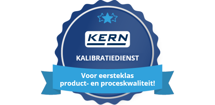 Badge met KERN kalibratiedienst en de tekst “voor eersteklas product- en proceskwaliteit